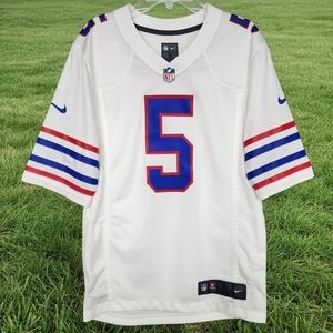 Nike Buffalo Bills White NFL Jersey with Blue and Red Accents #5 Tyrod Taylor